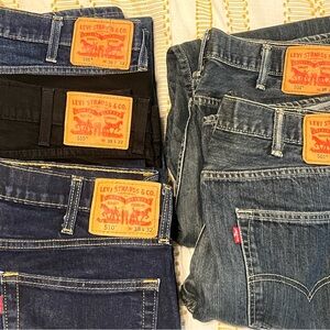 Levi's Men's Straight Jeans — Dark Blue & Black Denim Mix